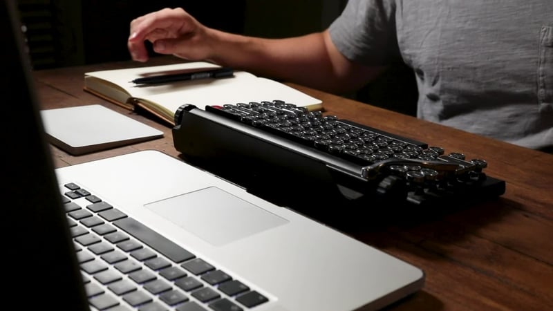 A Writer Typing On Mechanical Stock Footage Video (100% Royalty-free) 1034831213 | Shutterstock