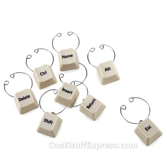 keyboard wine markers... to etch onto wineglasses for the computer geek?!
