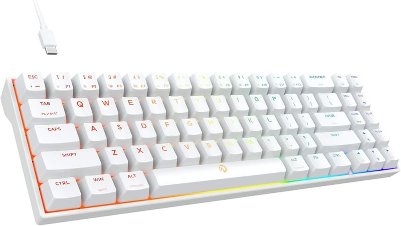 Amazon.com: DREVO Calibur V2 TE Cherry MX Brown RGB 60% Wired Mechanical Gaming Keyboard Work for PC/Mac, 71-Key Small Compact US Layout White: Computers & Accessories