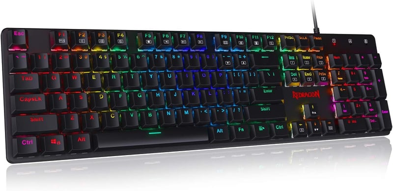 Amazon.com: Redragon K589 Shrapnel RGB Low Profile Mechanical Gaming Keyboard, 104 Keys Anti-ghosting Mechanical Keyboard with Linear & Quiet Red Switches, Fast Actuation with Less Travel and Smooth Keys: Computers & Accessories