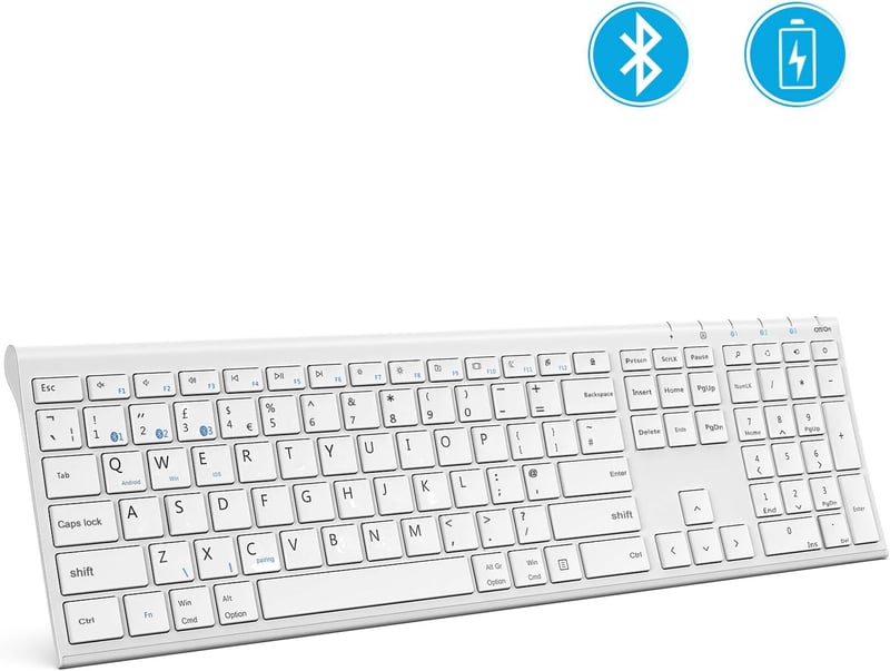 Bluetooth Keyboard Multi-Device, Jelly Comb KUS-015C Universal ...