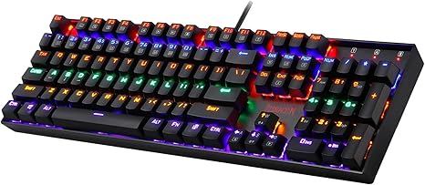 Amazon.com: Redragon K551 Mechanical Gaming Keyboard RGB LED Rainbow Backlit Wired Keyboard with Red Switches for Windows Gaming PC (104 Keys, Black): Computers & Accessories