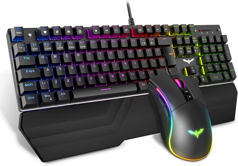 HAVIT Wired RGB Mechanical Gaming Keyboard and Mouse Combo Set UK ...