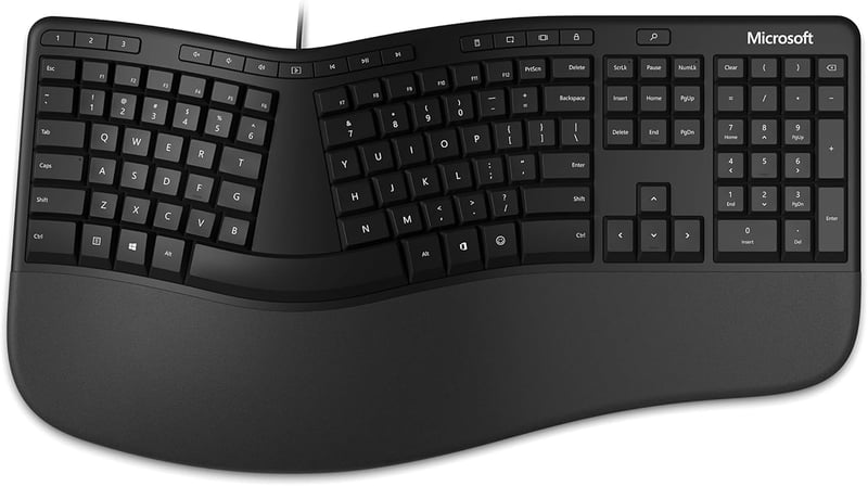 Amazon.com: Microsoft Ergonomic Keyboard (LXM-00001): Computers ...
