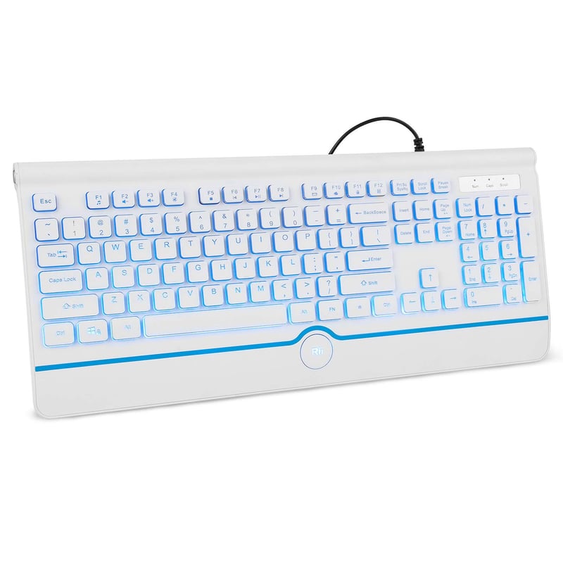 Rii RK103 Backlit USB Keyboard,Full-Size Computer Keyboard USB ...