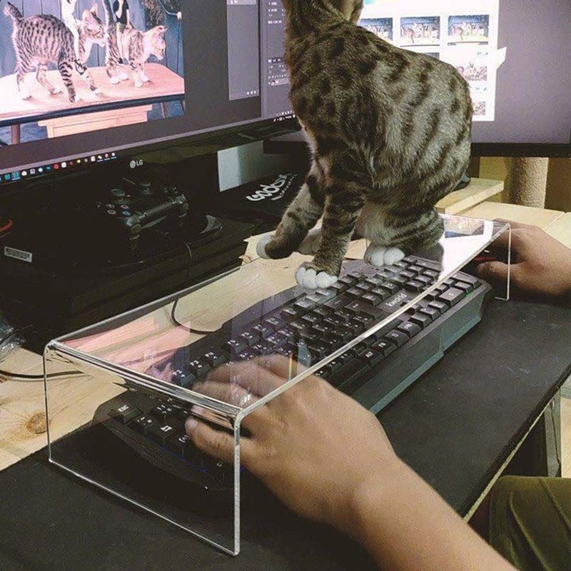 Amazon.com: Clear Acrylic Keyboard Cover Protector Anti-Cat,2 in 1 Keyboard Bridge Protector and Monitor Stand : Musical Instruments