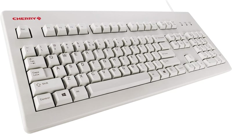 Amazon.com: CHERRY MX Board Silent Keyboard - White - Silent MX Switch - 104 Key Layout - USB - Retro Look: Computers & Accessories