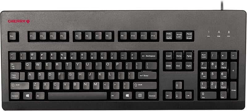 Amazon.com: CHERRY G80-3000 Keyboard - Wired - USB - MX Black Silent Switch - Retro Look - Black: Computers & Accessories