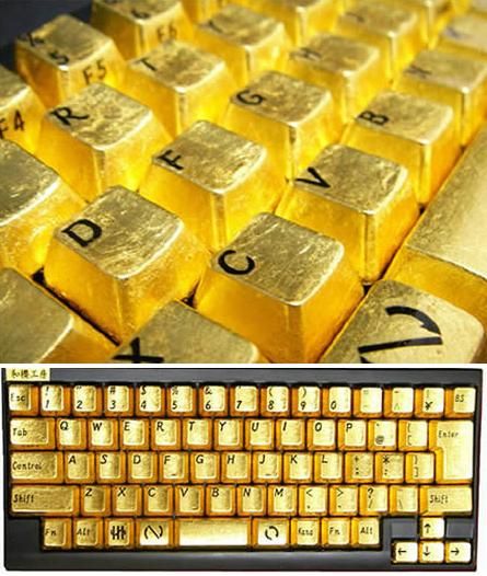 A Kirameki Pure Gold Keyboard - the keyboard is plated with gold ...