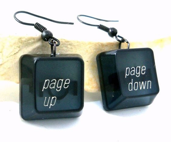 Earrings Dangle Recycled IMac KeyboardPage by TheCraftyPandaGirl, $9.50
