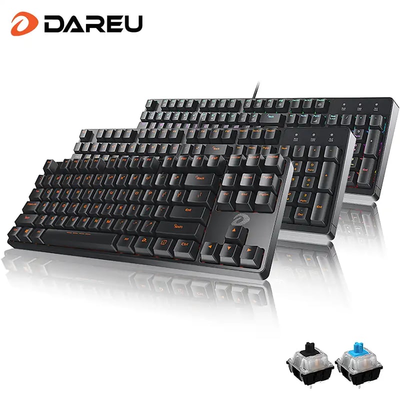 DAREU DK100 Mechanical Keyboards 87/104 keys Blue/Black Switch ...