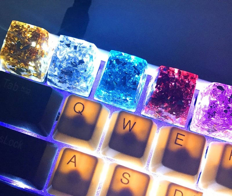 Pure Handmade Resin & Silver Foil Artisan Keycap Backlit Keycaps Key Caps For Cherry MX Gaming Mechanical Keyboard|Keyboards| - AliExpress