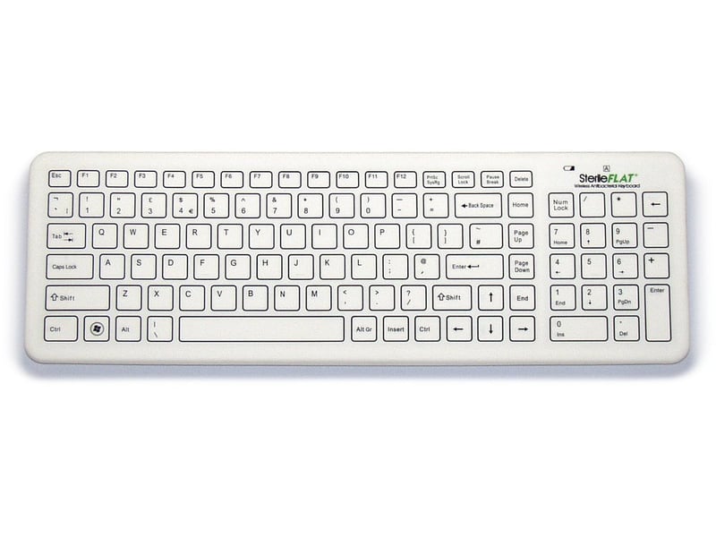 Antibacterial SterileFlat Wireless Medical Keyboard