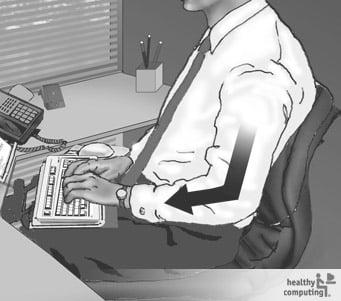 gõ phím với góc mở vai hợp lý