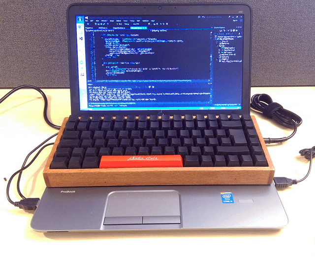 There's one advantage of having a horrible and flat laptop keyboard... You can put a 75% on top without pressing any of the keys. : r/MechanicalKeyboards